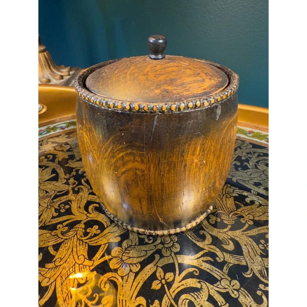 Vintage Wood Tea‎ Caddy with Lid and Metal Liner – 5